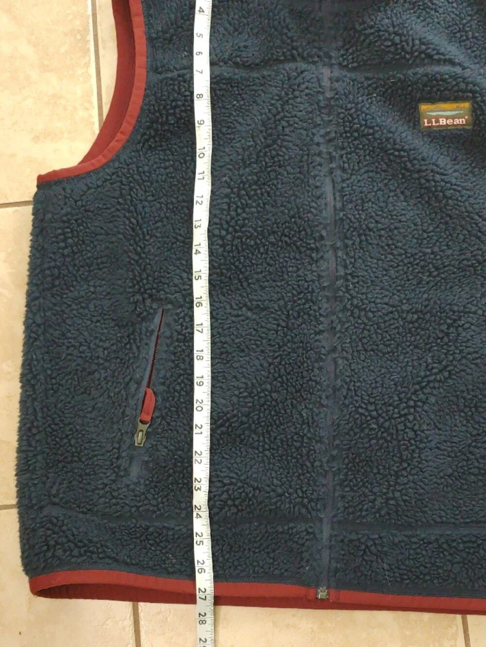 L.L. Bean Mountain Pile Sherpa Fleece Vest Navy Blue Men's Size L